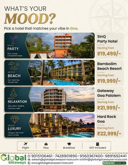 What’s Your Mood? Pick a Goa Hotel Package That Matches Your Holiday Vibe (Flight + Stay Included)