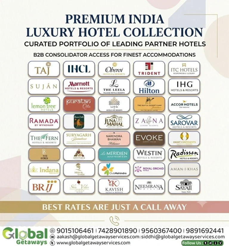 Luxury Hotel Booking in India B2B Rates Flyer – Global Getaways