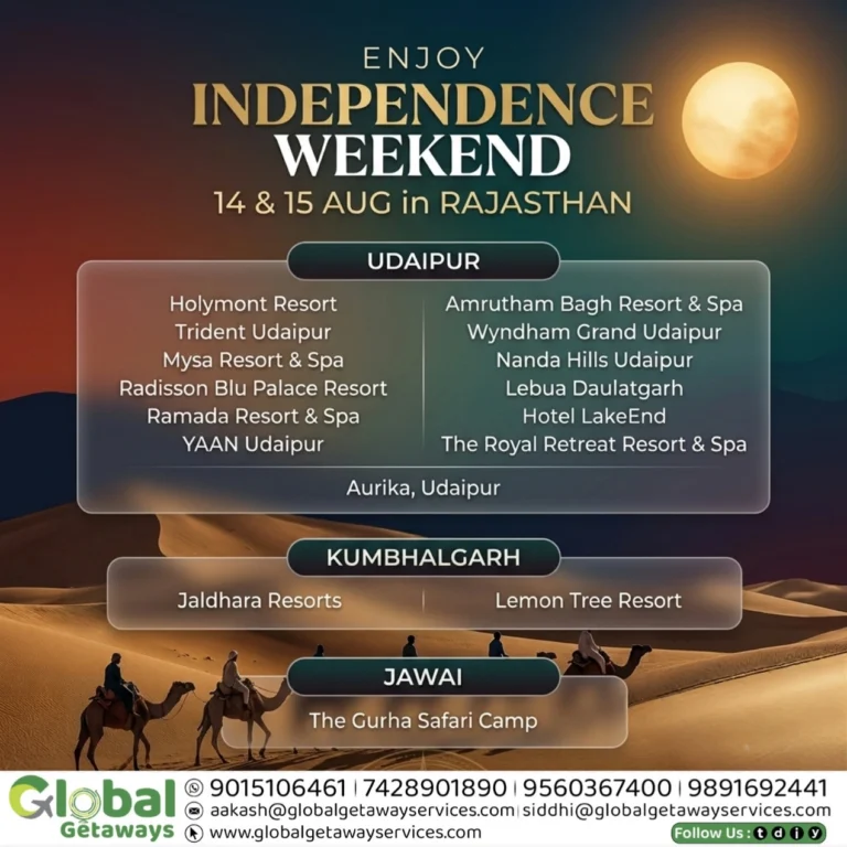Rajasthan Independence Weekend Tour Packages – Global Getaways