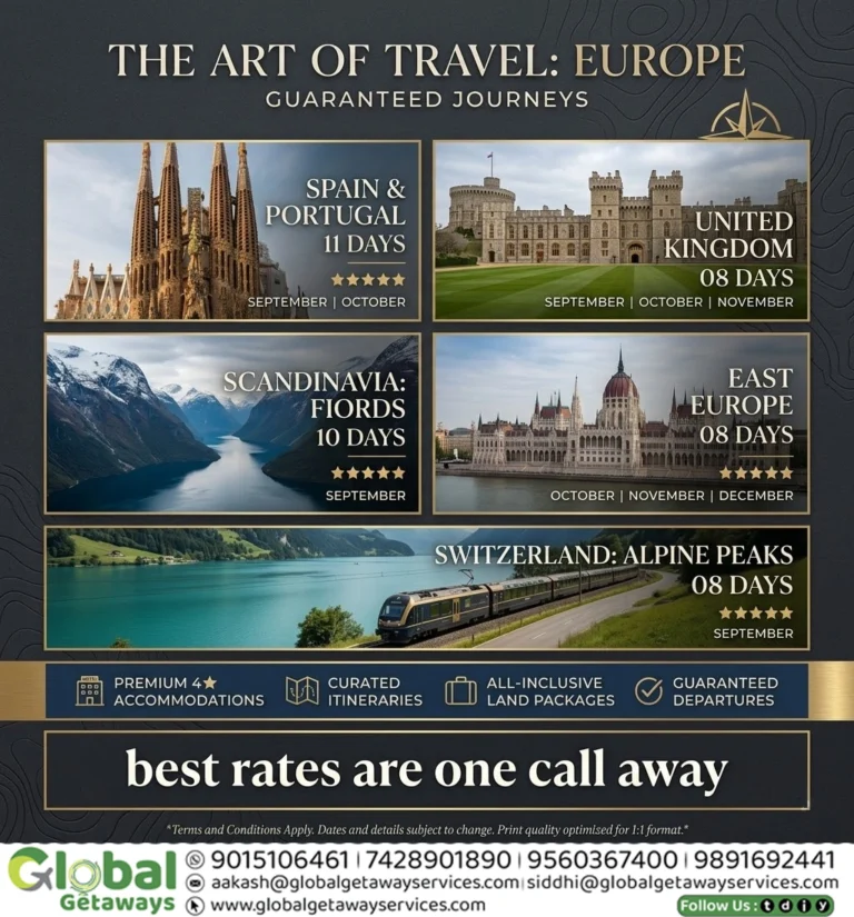 The Art of Travel Europe Guaranteed Journeys Flyer – Global Getaways