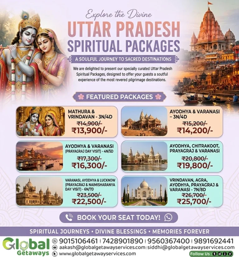 Exclusive Uttar Pradesh Spiritual Tour Packages from Delhi 2026 @ ₹13,900 | Global Getaways