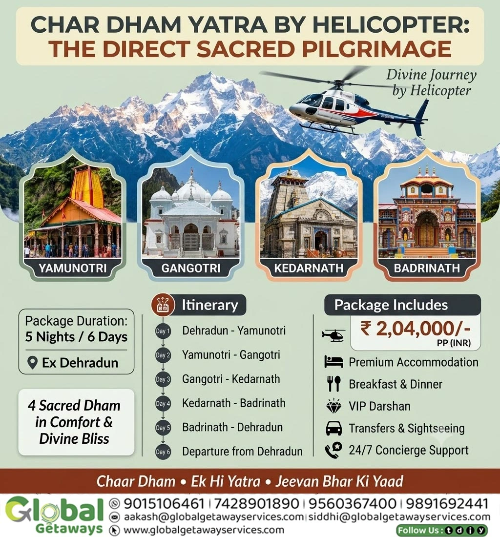 Char Dham Yatra by Helicopter: Best 6D/5N VIP Luxury Deal 1 Best travel agency in East Delhi for Char Dham helicopter