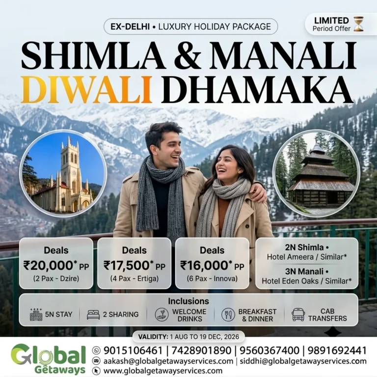 Cheap and Best Shimla Manali Tour Package from Delhi: 5N Deal