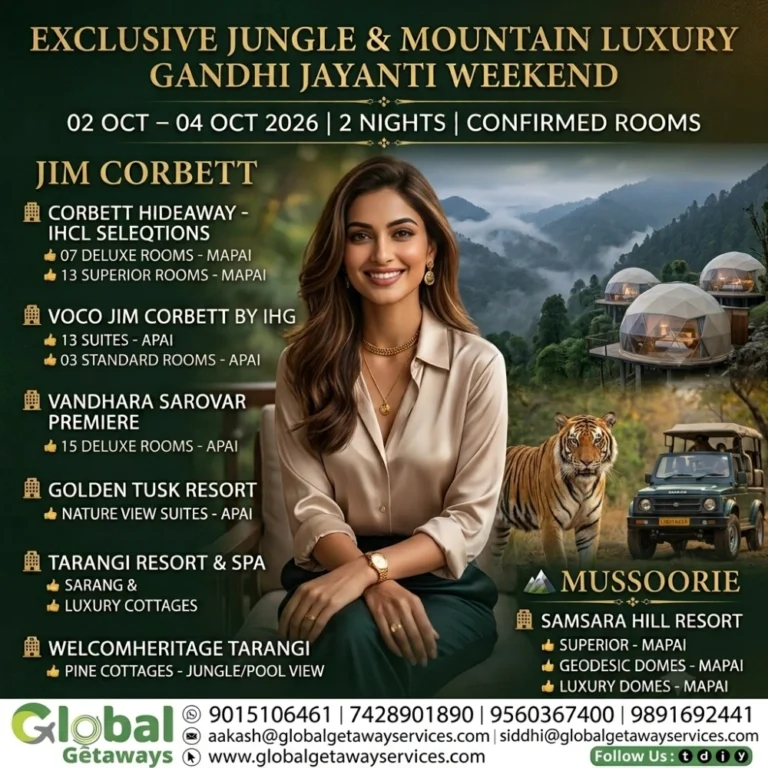 Gandhi Jayanti Luxury Trips from Delhi: Best 2N Long Deals