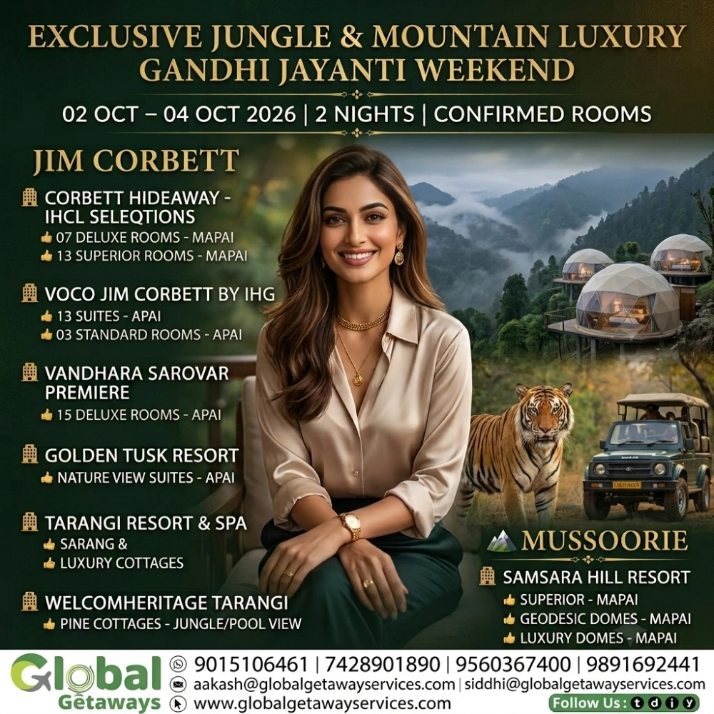 Gandhi Jayanti Luxury Trips from Delhi: Best 2N Long Deals