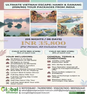 Vietnam Tour Package from Delhi: Best 6D/5N Trip (2026 Deal 2 Vietnam Hanoi Da Nang tour package from India - Best Vietnam holiday package price Delhi NCR - Halong Bay cruise and Ba Na Hills tour package - Best travel agency in East Delhi for Vietnam tour - Vietnam honeymoon and family package 6 days
