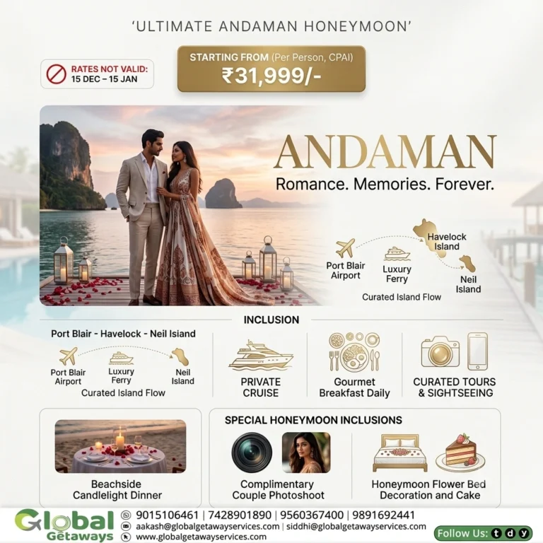 Andaman Honeymoon Package from Delhi: Best 6D Romantic Deal