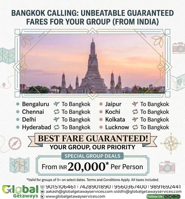 Bangkok Group Flight Booking from India: Best 8 Cities Deal