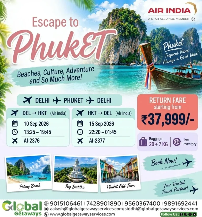 Delhi to Phuket Tour Package with Flights: Direct @ ₹37,999
