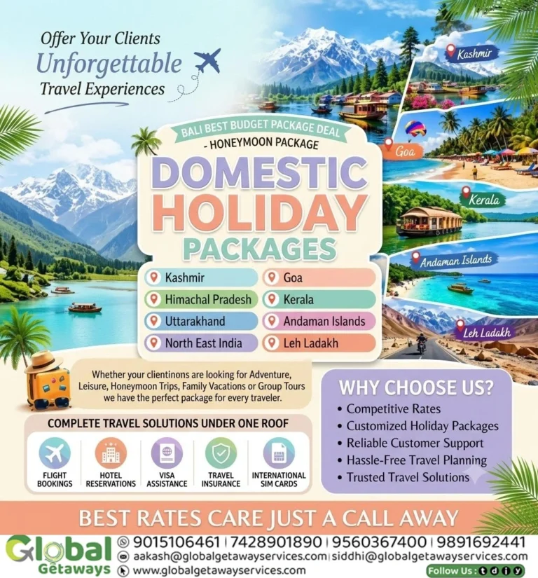 Domestic Holiday Packages from Delhi – Global Getaways