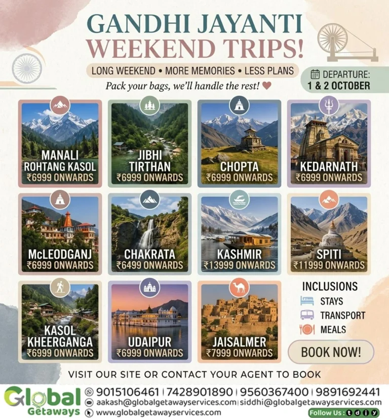 Gandhi Jayanti Weekend Trips from Delhi: 11 Best Getaways