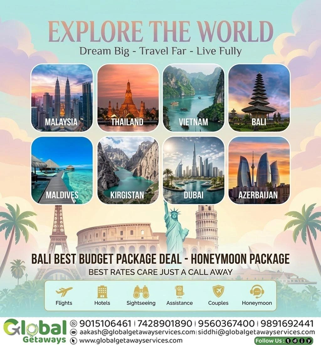 1 Holiday Packages from Delhi for domestic and international destinations by Global Getaways East Delhi