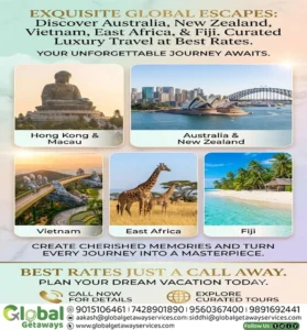 International tour packages from Delhi featuring Sydney Opera House and Harbour Bridge skyline