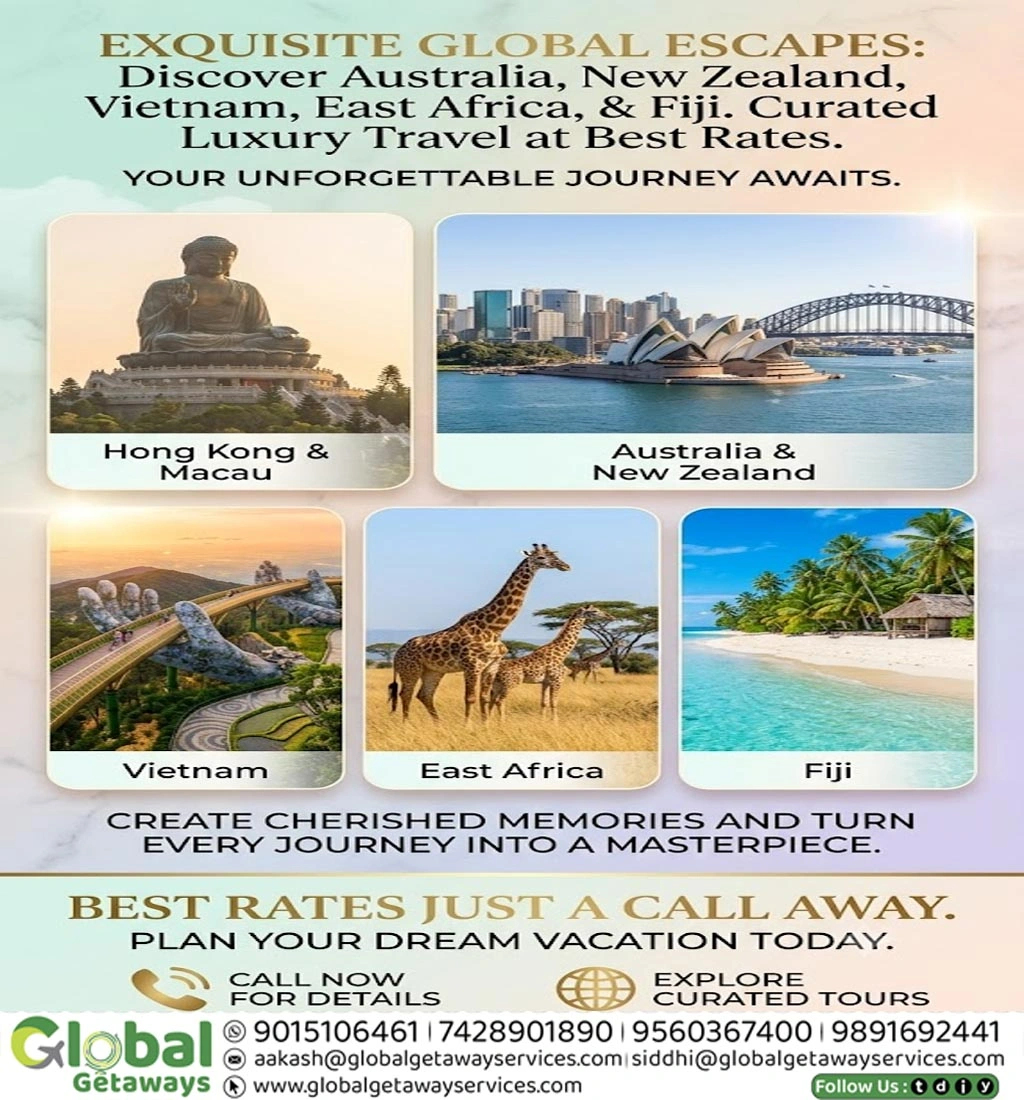 International tour packages from Delhi featuring Sydney Opera House and Harbour Bridge skyline