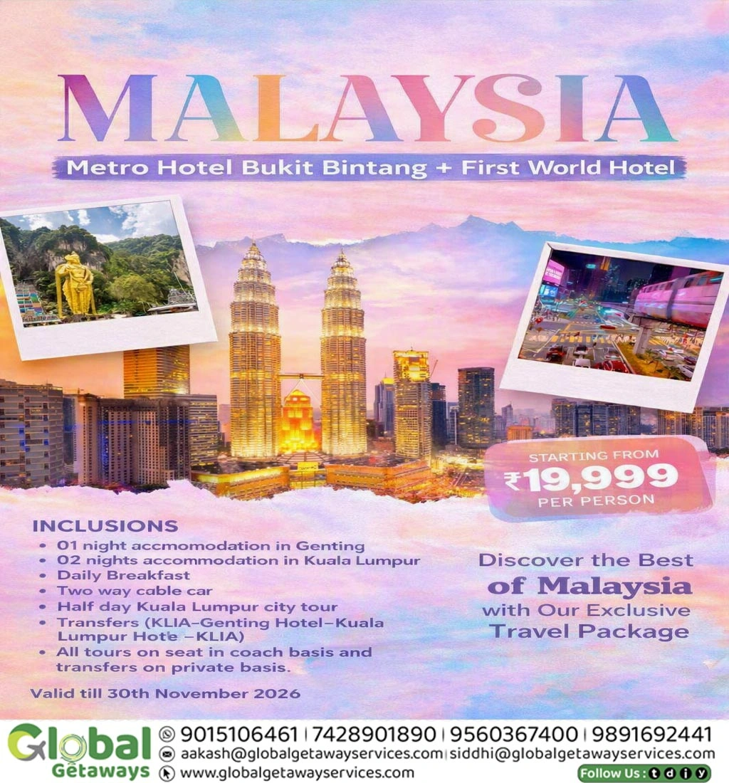 Malaysia tour package from Delhi featuring Petronas Towers and Genting Highlands by Global Getaways East Delhi