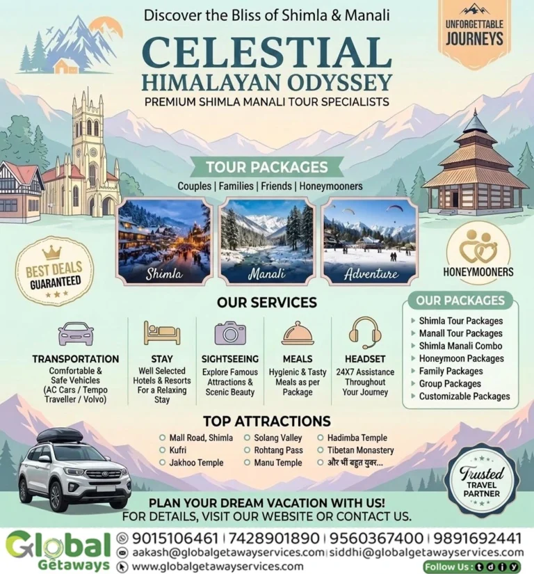 Shimla Manali Tour Package from Delhi: Best 6D/5N Diwali Deal