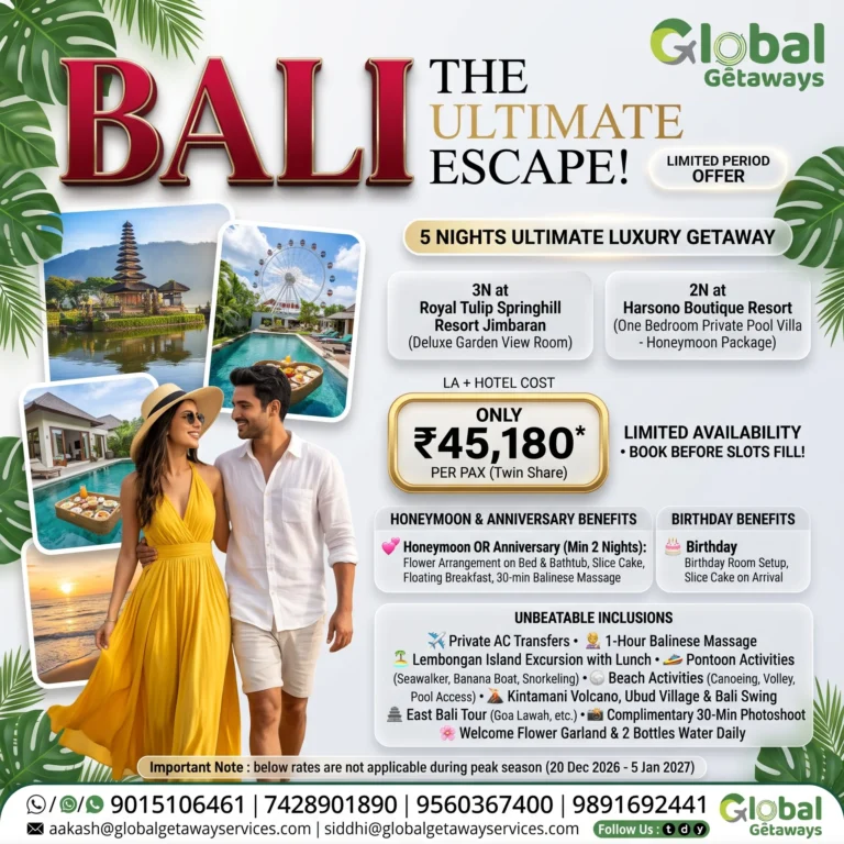 Bali Honeymoon Package from Delhi @ ₹45,180 Villa Deal