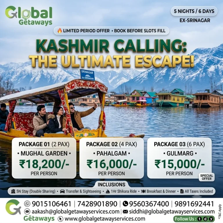 Kashmir Tour Package from Delhi: Best 5N Deal from ₹15,000