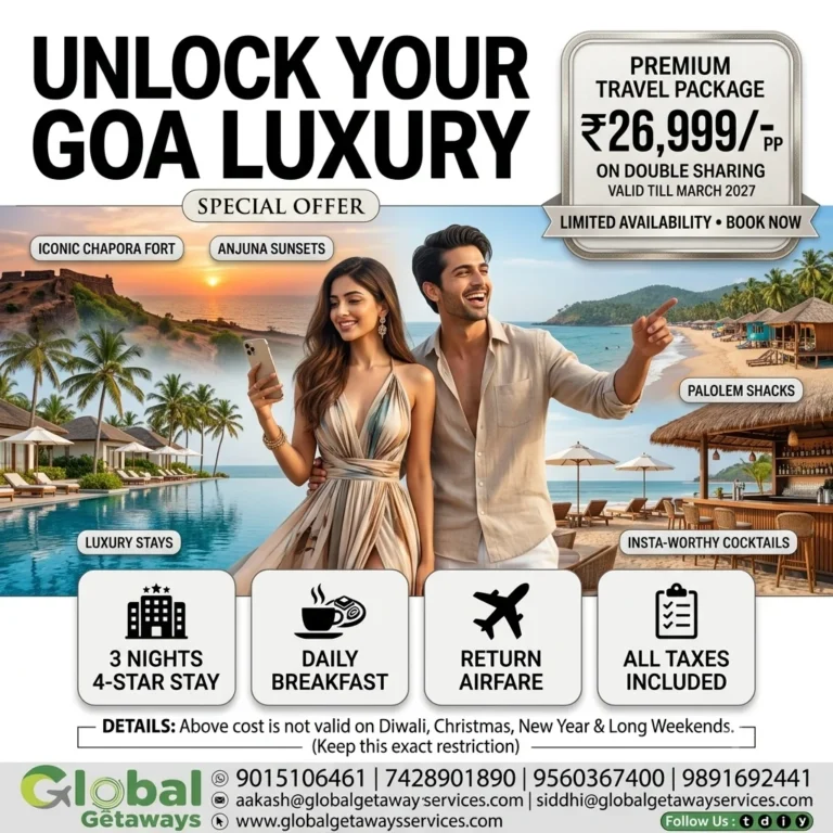 Goa Honeymoon Package from Delhi with Flight: 4D ₹26,999