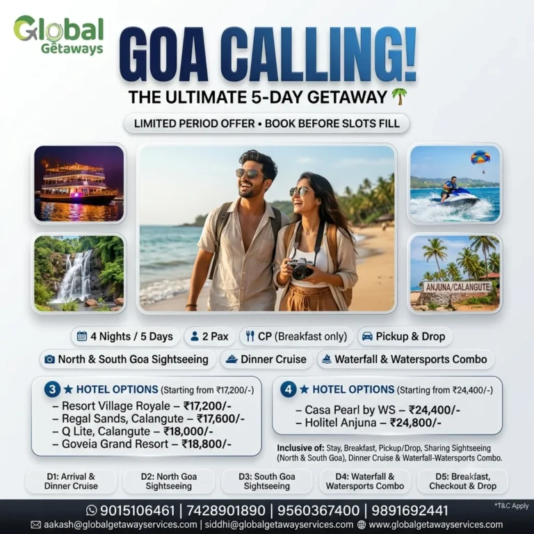 Goa Tour Package from Delhi: Best 5-Day Deal @ ₹17,200
