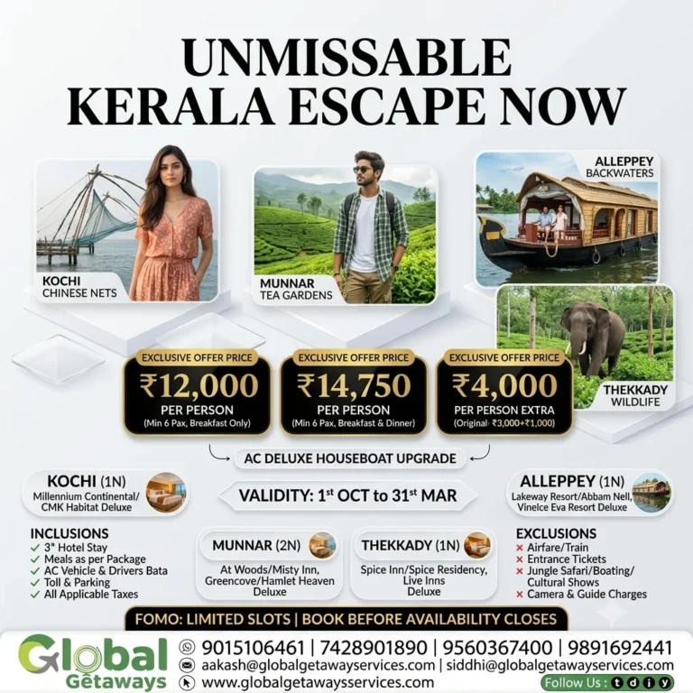 Kerala Tour Package from Delhi: 5N Deal from ₹12,000