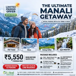 Manali Tour Package from Delhi: Best Deal @ ₹5,550 Only