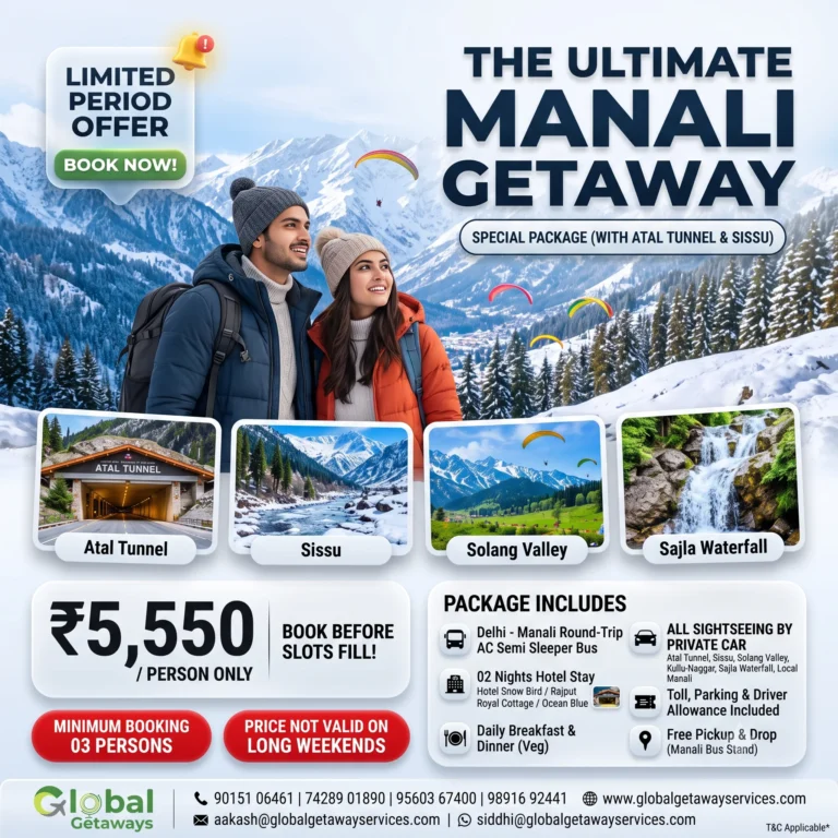 Manali Tour Package from Delhi: Best Deal @ ₹5,550 Only