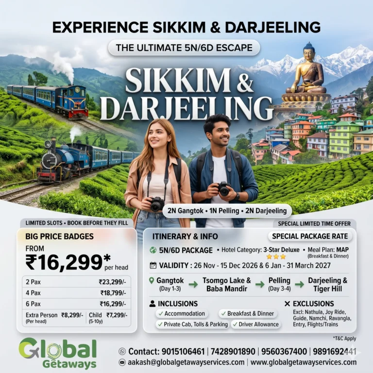 Sikkim Darjeeling Tour Package from Delhi: 5N/6D @ ₹16,299