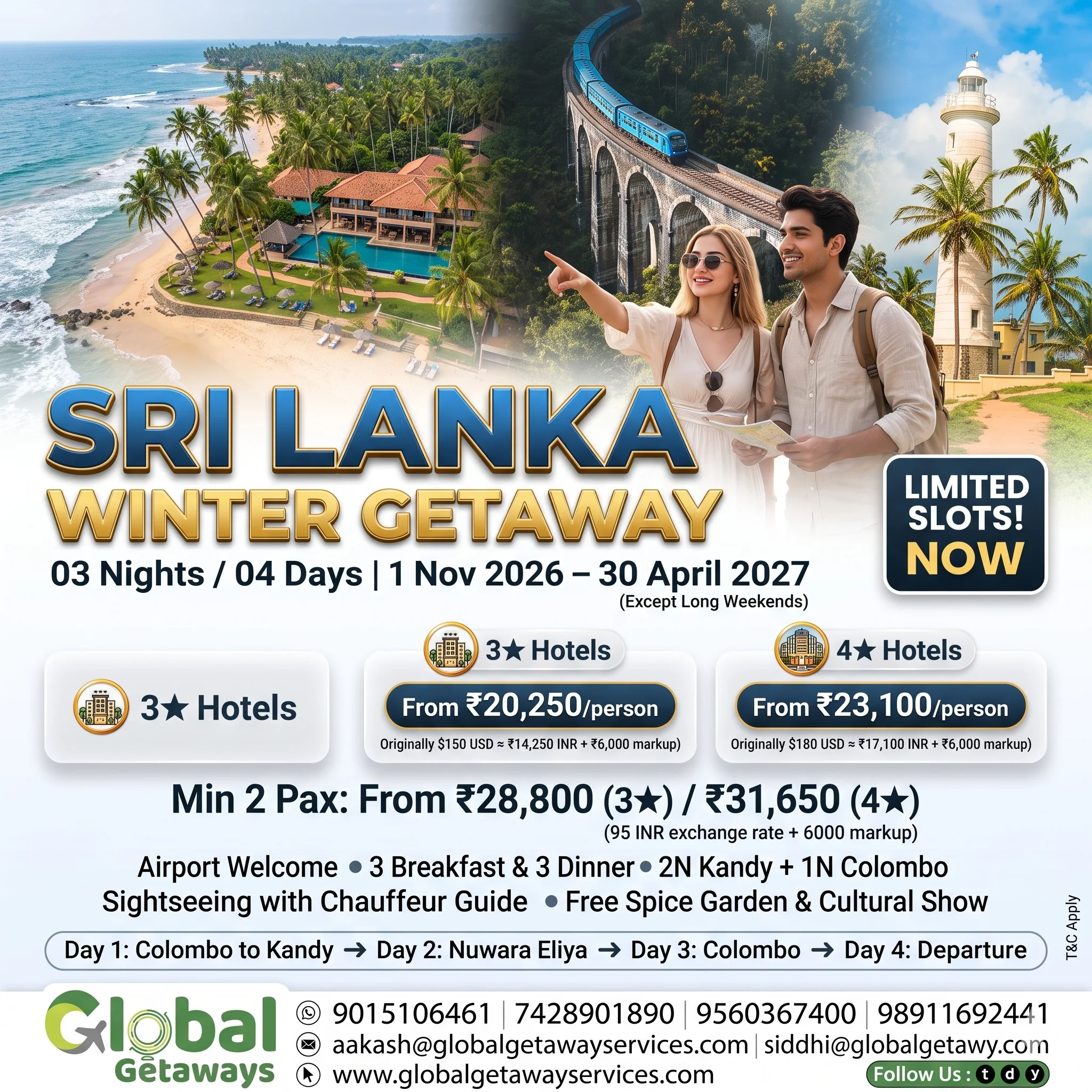 Sri Lanka Tour Package from Delhi: Best 4-Day Deal @ ₹20,250
